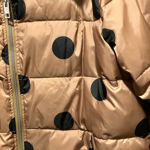 Who What Wear Gold and Black Polka Dot Puffer Jacket Size L - Picture 8 of 8